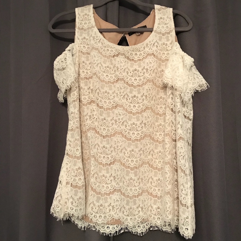 Lace cold shoulder blouse